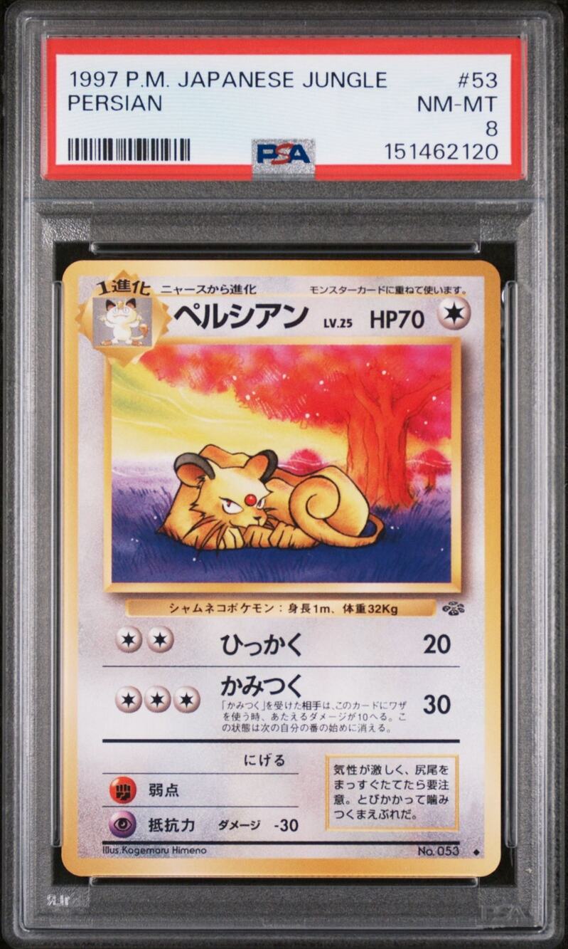 PSA 8 NM-MT Persian 53 Japanese 1997 Expansion Pack Jungle Set Uncommon Card